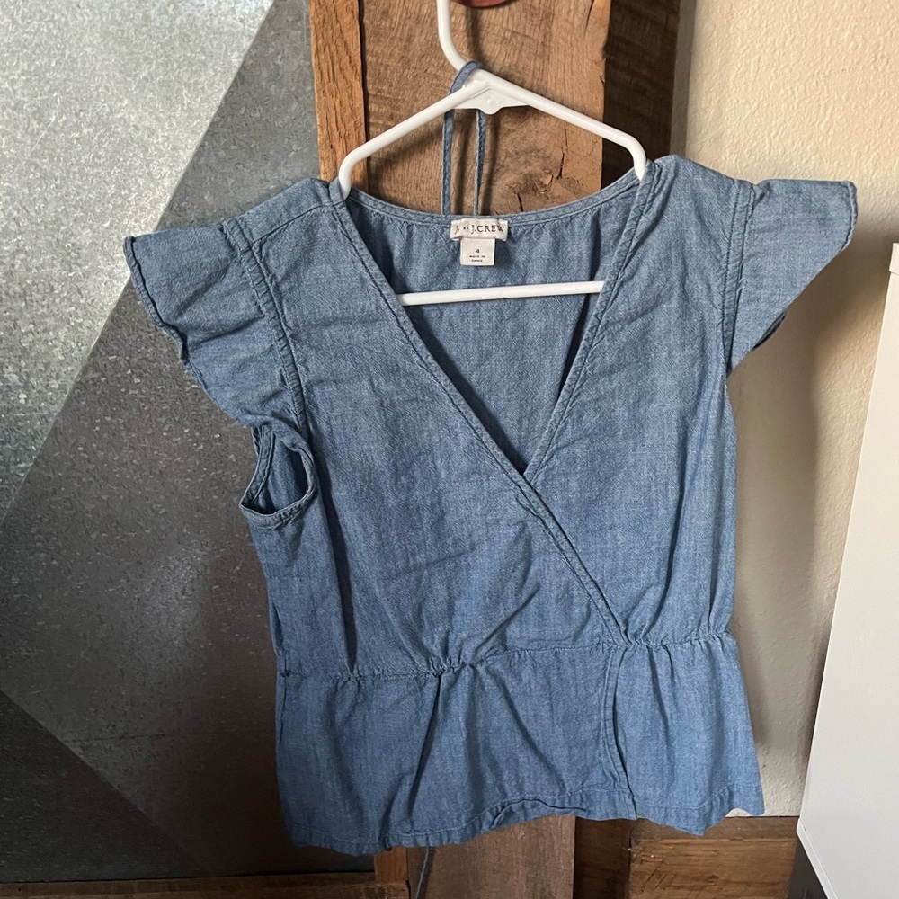 J crew chambray blouse